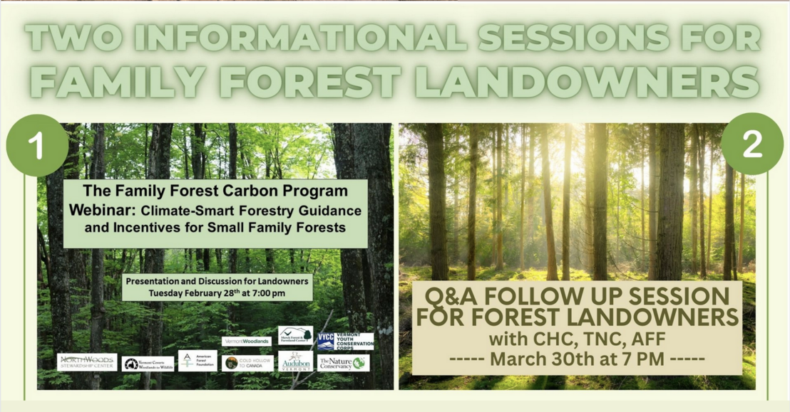 Two Informational Sessions for Forest Landowners